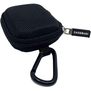Protective Form Fitting Case Compatible with Apple AirPods Pro | Key Ring and Carabineer Included | Use as Keychain | Ballistic Nylon with Impact Protection (Black)