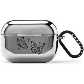 CASETiFY Mirror Airpods (1st/2nd Gen) Case with Ring - Spring Botanicals - Silver