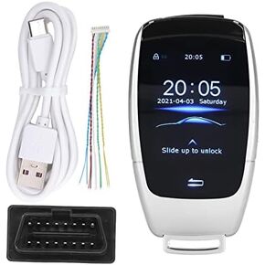 Smart Remote Car Key, All in One Keyless Entry Auto Unlock Lock with 2in LCD Screen, Car Key Replacement Accessory, Universal Automobile Remote Control for TK900 (Silver)