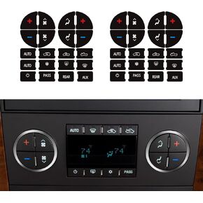3PCS AC Panel Button Sticker, AC Dash Button Repair Kit, AC&Radio Button Repair Sticker, Dash Switch Sticker, Radio Button Repair Decal, Multimedia Radio Button Repair Decal Sticker Fits Chevy and GMC