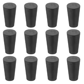 MECCANIXITY Rubber Tapered Plug 15mm to 20mm Solid Test Tubes Bungs Stopper Black for Lab Home 12 Pieces