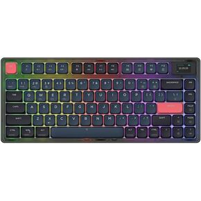 FIRSTBLOOD ONLY GAME. AK832 83Keys Triple Modes Low-Profile Brown Switches Mechanical Keyboard, 2.4G Wireless/Bluetooth 5.2/USB-C Wired, Portable Thin Illuminated Programmable Computer Keyboard