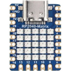 Waveshare RP2040-Matrix Development Board, Onboard 5×5 RGB LED Matrix, Based On Official RP2040 Dual Core Processor