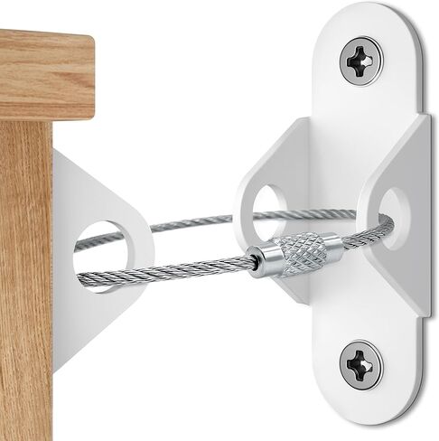 Booda Brand Furniture Wall Anchors (6 Pack), Anti Tip Furniture Anchors for Baby Proofing, Metal Earthquake Straps Secure 400 LBs Drawer, Cabinet to Wall, Dresser Wall Safety Anchor for Child Safety in Saudi Arabia