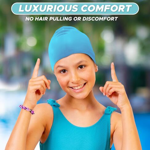EcoNour Kids Swimming Cap for Boys and Girls Short Hair (Age 3-10) with Ear Plugs & Nose Clips, Waterproof Silicone Girls Swim Cap for Kids for Comfortable Fit and Water Tight Seal (Pink) in Saudi Arabia
