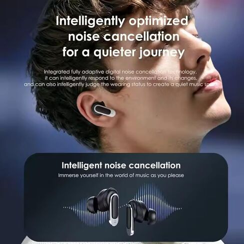 AD V8 TWS Earphones 2024 Newest LCD Touch Screen Wireless Earbuds with ANC+ENC Noise Cancelling - Sport V8 Earbuds IPX-5 Waterproof Stereo Sound - Long Battery Life BT V5.3 Gaming Headphones (Black) in Saudi Arabia