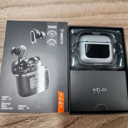 AD V8 TWS Earphones 2024 Newest LCD Touch Screen Wireless Earbuds with ANC+ENC Noise Cancelling - Sport V8 Earbuds IPX-5 Waterproof Stereo Sound - Long Battery Life BT V5.3 Gaming Headphones (Black) in Saudi Arabia