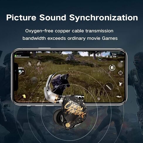 YINYOO KBEAR OS1PRO in Ear Monitor Earbuds for Musicians, HiFi Headset Earphones Headphones Wired, Graphene Dynamic Bass Boosted, Noise Canceling, Auriculares Detachable Cable (with mic, Black) in Saudi Arabia