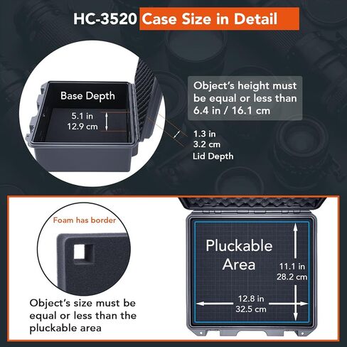 Lykus HC-3320/3520/3820/4420 Waterproof Hard Cases with Customizable Foam Insert, Suitable for camera, lens, electronics and more in Saudi Arabia