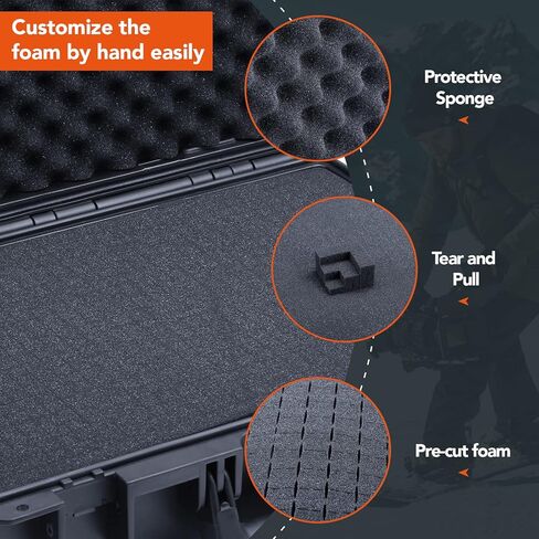 جرابات Lykus HC-3320/3520/3820/4420 مقاومة للماء مع حشوة إسفنجية قابلة للتخصيص، مناسبة للكاميرا والعدسات والإلكترونيات والمزيد in Kuwait