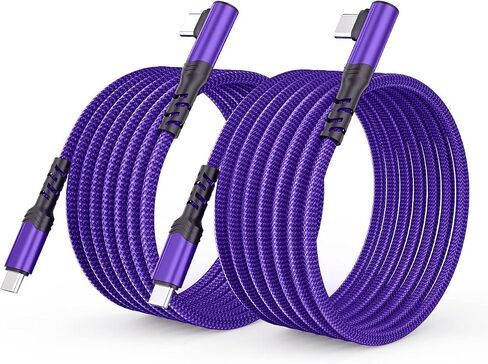 2-Pack USB C to USB C Cable 60W, 10ft+10ft Right Angle 90 Degree USB Type C Charger Fast Charging Cord for iPhone 16/16 Plus/16 Pro/16 Pro Max/Samsung S24/S23, MacBook, C Port iPad Mini/Air/Pro(Rose) in Saudi Arabia