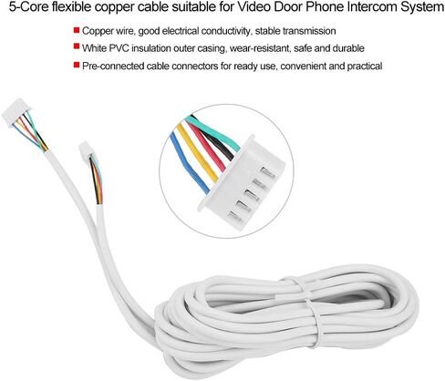 Sonew 5-Core Round Flexible Copper Cable Fit for Video Doorbell Intercom System 15m 0.3mm² in Saudi Arabia