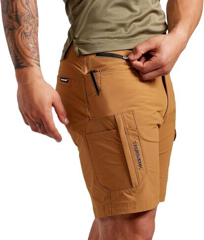 TRUEWERK Men's Workwear Shorts - T1 WerkShorts - Relaxed Fit, Lightweight, Moisture Wicking, Shorts with 4-Way Stretch, Black, 34W X 9L in Saudi Arabia