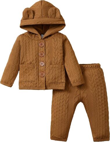 Mioglrie Baby Girl Clothes Long Sleeves Hoodie Pant Sets Fall Winter Warm Soft Daddys Girls Infant Clothes 0 3 6 12 18 Months in Kuwait