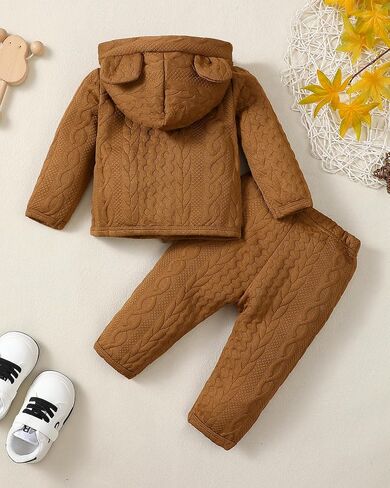 Mioglrie Baby Girl Clothes Long Sleeves Hoodie Pant Sets Fall Winter Warm Soft Daddys Girls Infant Clothes 0 3 6 12 18 Months in Kuwait