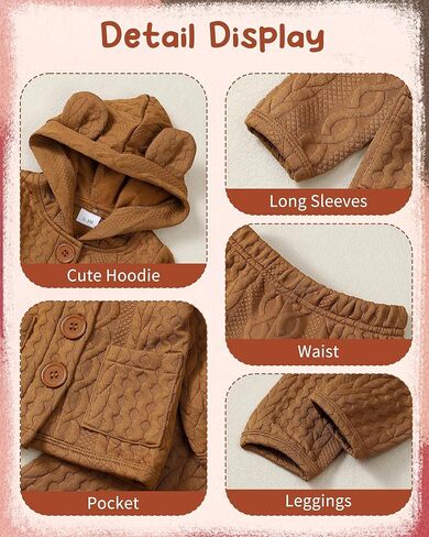 Mioglrie Baby Girl Clothes Long Sleeves Hoodie Pant Sets Fall Winter Warm Soft Daddys Girls Infant Clothes 0 3 6 12 18 Months in Kuwait