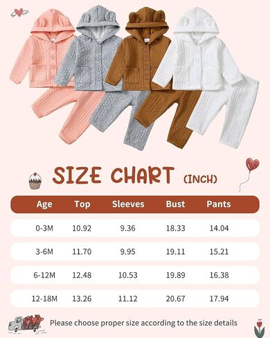 Mioglrie Baby Girl Clothes Long Sleeves Hoodie Pant Sets Fall Winter Warm Soft Daddys Girls Infant Clothes 0 3 6 12 18 Months in Kuwait