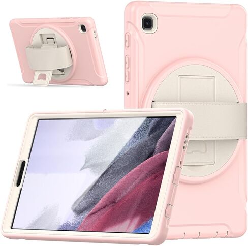 غطاء Galaxy Tab A7 Lite مع واقي شاشة 2021، حافظة واقية Samsung Galaxy Tab A7 Lite 8.7 بوصة مع حزام يد/مسند، حافظة متينة مقاومة للصدمات لجهاز SM-T220/T225/T227U-أسود in Kuwait