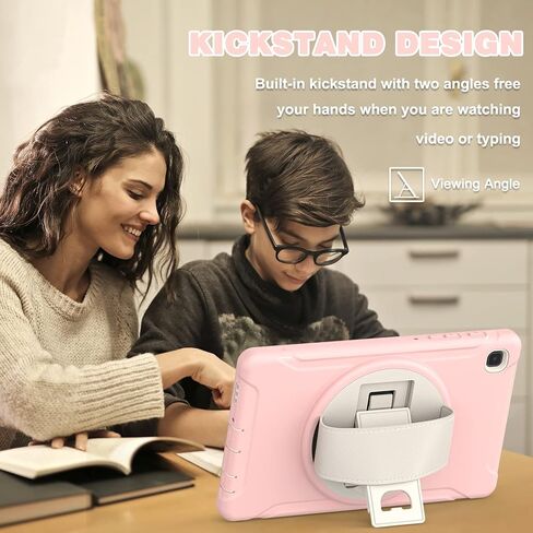 غطاء Galaxy Tab A7 Lite مع واقي شاشة 2021، حافظة واقية Samsung Galaxy Tab A7 Lite 8.7 بوصة مع حزام يد/مسند، حافظة متينة مقاومة للصدمات لجهاز SM-T220/T225/T227U-أسود in Kuwait