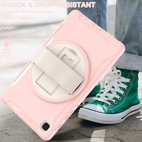 غطاء Galaxy Tab A7 Lite مع واقي شاشة 2021، حافظة واقية Samsung Galaxy Tab A7 Lite 8.7 بوصة مع حزام يد/مسند، حافظة متينة مقاومة للصدمات لجهاز SM-T220/T225/T227U-أسود in Kuwait