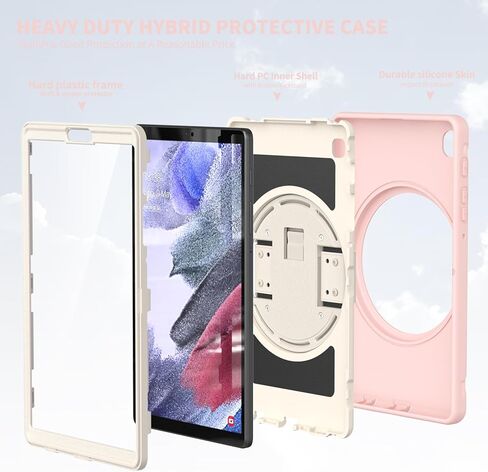 غطاء Galaxy Tab A7 Lite مع واقي شاشة 2021، حافظة واقية Samsung Galaxy Tab A7 Lite 8.7 بوصة مع حزام يد/مسند، حافظة متينة مقاومة للصدمات لجهاز SM-T220/T225/T227U-أسود in Kuwait