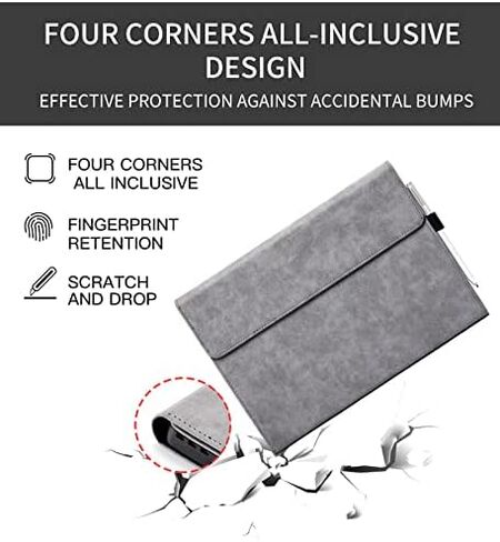 Protective Case for Microsoft Surface Pro 8 Tablet, Surface pro 8 13 inch Case Cover, Compatible with Type Cover Keyboard, Business Cover with Pen Holder Accessories, Gray in Saudi Arabia