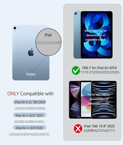 حافظة لجهاز iPad Air 11 بوصة M2 2024 Air 6th، iPad Air 5th/4th Gen 10.9 بوصة (2020/2022) مع حامل قلم رصاص، حافظة ذكية قابلة للطي لجهاز iPad Air 5/4 الجيل، Folral in Kuwait
