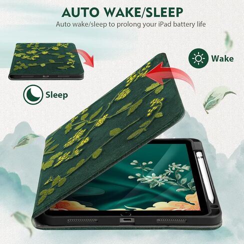 حافظة لجهاز iPad Air 11 بوصة M2 2024 Air 6th، iPad Air 5th/4th Gen 10.9 بوصة (2020/2022) مع حامل قلم رصاص، حافظة ذكية قابلة للطي لجهاز iPad Air 5/4 الجيل، Folral in Kuwait