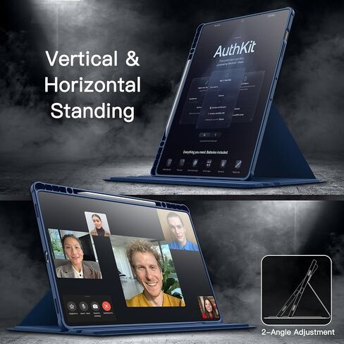 JETech Rotating Case for Samsung Galaxy Tab S9 FE+ 12.4-Inch / S9+ 12.4-Inch 2023 with S Pen Holder, 360 Degree Rotation Protective Stand Cover Clear Back, Auto Wake/Sleep (Black) in Kuwait