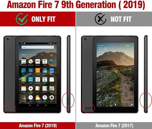 Poetic TurtleSkin Case Designed for All-New Fire 7 (9th Gen, 2019 Release), Heavy Duty Shockproof Kids Friendly Silicone Protective Case Cover, Corner Protection, Sound-Amplification Feature, Blue in Saudi Arabia