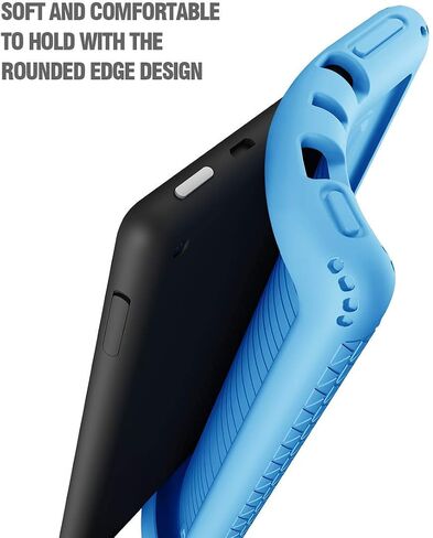 Poetic TurtleSkin Case Designed for All-New Fire 7 (9th Gen, 2019 Release), Heavy Duty Shockproof Kids Friendly Silicone Protective Case Cover, Corner Protection, Sound-Amplification Feature, Blue in Saudi Arabia