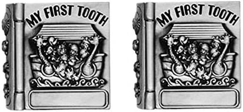 First Curl and First Tooth Keepsake Box for Kids Metallic Engraved Cute Shape, Silver Tooth Holder, Tooth Collection Organizer, Great Gift Idea for Babies to Keep The Childhood Memory (Book) in Kuwait