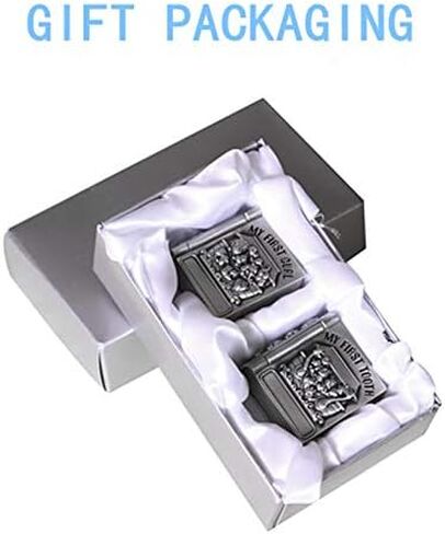 First Curl and First Tooth Keepsake Box for Kids Metallic Engraved Cute Shape, Silver Tooth Holder, Tooth Collection Organizer, Great Gift Idea for Babies to Keep The Childhood Memory (Book) in Kuwait