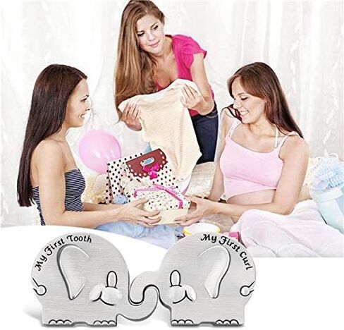 صندوق تذكار أول تجعيد وأول سن للأطفال بشكل معدني منقوش بشكل لطيف، حامل أسنان فضي، منظم مجموعة الأسنان، فكرة هدية رائعة للأطفال للحفاظ على ذاكرة الطفولة (كتاب) in Kuwait