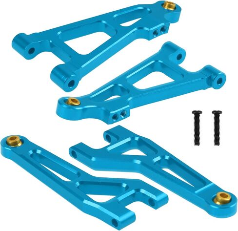 ShareGoo Aluminum Swing Arms & Steering Knuckle Kit & Shock Absorbers & Shock Tower Compatible with Hyper Go H16BM H16DR H16 MJX 16207 16208 16209 1/16 RC Upgrade Parts (Red) in Saudi Arabia