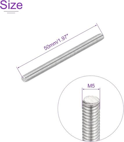 DMiotech 50 Pack M3x25mm Fully Threaded Rod 304 Stainless Steel Right Hand Threads Rod Bar Studs Clamps and U-Bolts in Saudi Arabia