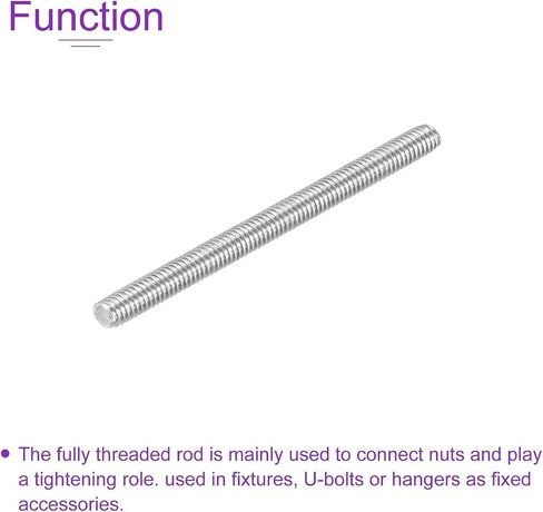 DMiotech 50 Pack M3x25mm Fully Threaded Rod 304 Stainless Steel Right Hand Threads Rod Bar Studs Clamps and U-Bolts in Saudi Arabia
