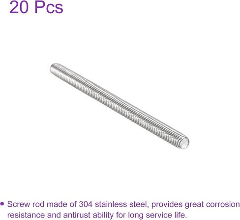 DMiotech 50 Pack M3x25mm Fully Threaded Rod 304 Stainless Steel Right Hand Threads Rod Bar Studs Clamps and U-Bolts in Saudi Arabia