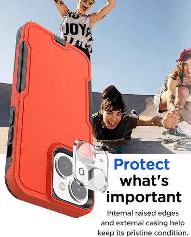 حافظة حزام AICase متوافقة مع iPhone 15 Plus+واقي زجاجي+عدسة كاميرا، غطاء واقٍ متين من الدرجة العسكرية مناسب للجيب ومقاوم للصدمات/السقوط in Saudi Arabia