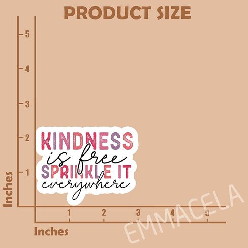 (3PCS) Kindness is Free Sprinkle It Everywhere Sticker Inspirational Motivational Kindness Sticker, Waterproof Vinyl Decal for Books Laptops Tumblers Water Bottles and More, Size 3" x 2.3" in Kuwait