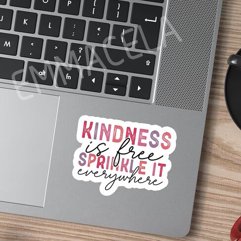 (3PCS) Kindness is Free Sprinkle It Everywhere Sticker Inspirational Motivational Kindness Sticker, Waterproof Vinyl Decal for Books Laptops Tumblers Water Bottles and More, Size 3" x 2.3" in Kuwait
