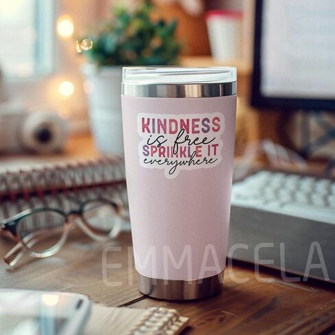 (3PCS) Kindness is Free Sprinkle It Everywhere Sticker Inspirational Motivational Kindness Sticker, Waterproof Vinyl Decal for Books Laptops Tumblers Water Bottles and More, Size 3" x 2.3" in Kuwait