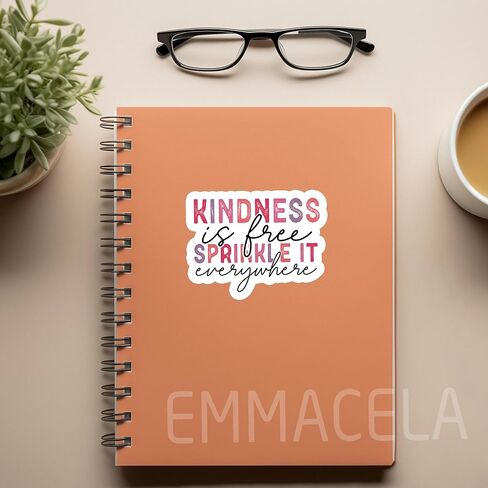 (3PCS) Kindness is Free Sprinkle It Everywhere Sticker Inspirational Motivational Kindness Sticker, Waterproof Vinyl Decal for Books Laptops Tumblers Water Bottles and More, Size 3" x 2.3" in Kuwait