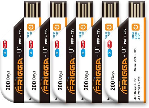 Frigga 2 Pack Temperature Data Logger Single Use Temperature Recorder 28800 Points USB Temperature Loggers High Accuracy 200 Days Cold Chain Transportation with PDF CSV Report, U1 in Saudi Arabia