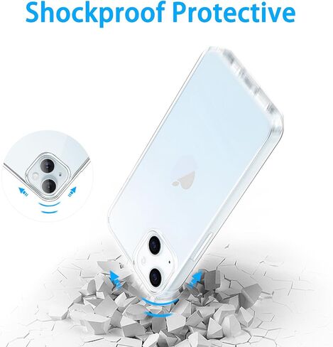 حافظة JJGoo متوافقة مع iPhone 15، حافظة هاتف شفافة وناعمة من مادة TPU، غطاء ممتص للصدمات شفاف ورفيع in Saudi Arabia