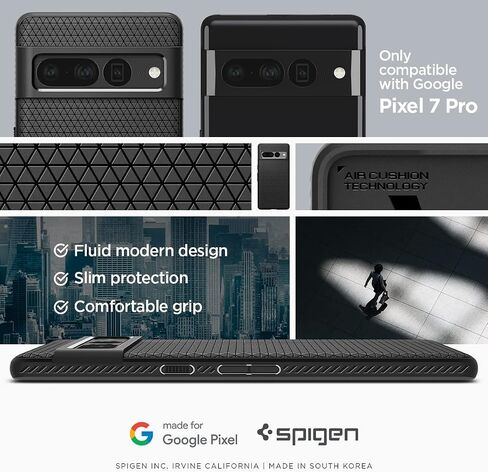 Spigen Liquid Air Designed for Pixel 7 Pro Case (2022) - Matte Black in Saudi Arabia