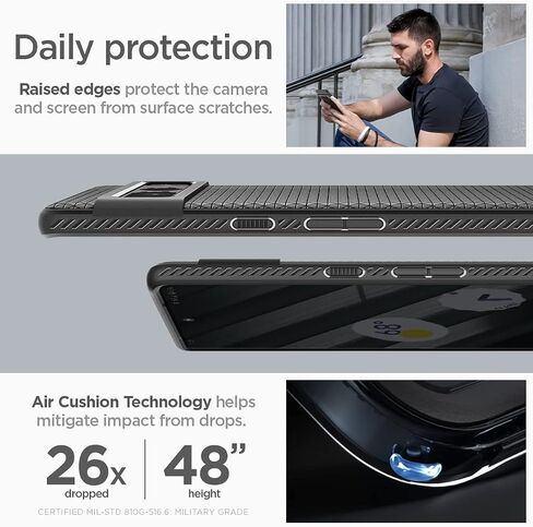 Spigen Liquid Air Designed for Pixel 7 Pro Case (2022) - Matte Black in Saudi Arabia