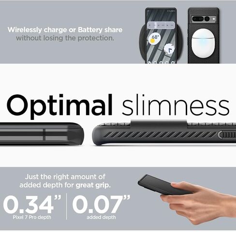 Spigen Liquid Air Designed for Pixel 7 Pro Case (2022) - Matte Black in Saudi Arabia