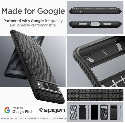 Spigen Liquid Air Designed for Pixel 7 Pro Case (2022) - Matte Black in Saudi Arabia