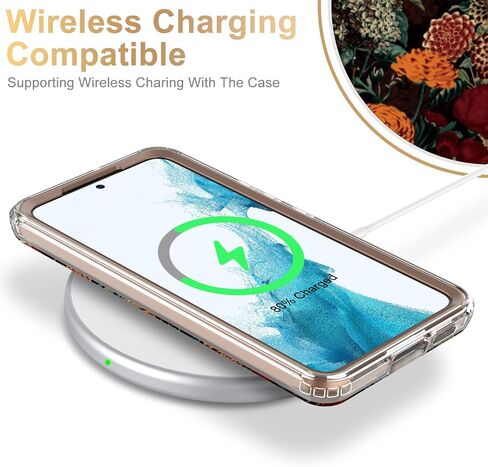 حافظة Esdot لهاتف Samsung Galaxy S22، اختبار السقوط من الدرجة العسكرية بطول 21 قدمًا، غطاء متين بتصميمات عصرية للنساء والفتيات، حافظة هاتف واقية لهاتف Galaxy S22 6.1 بوصة حديقة الزهور in Kuwait